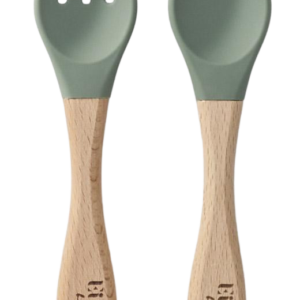 Bamboo Spoon and Fork Set (Sage)